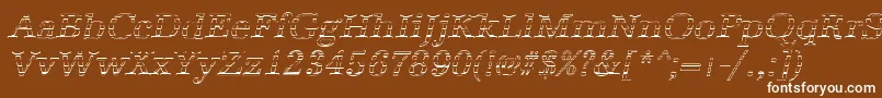 AntiquagoItalic Font – White Fonts on Brown Background