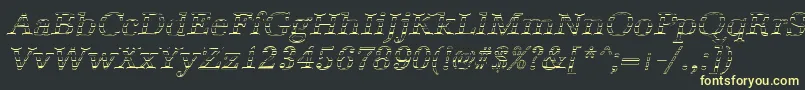AntiquagoItalic Font – Yellow Fonts on Black Background