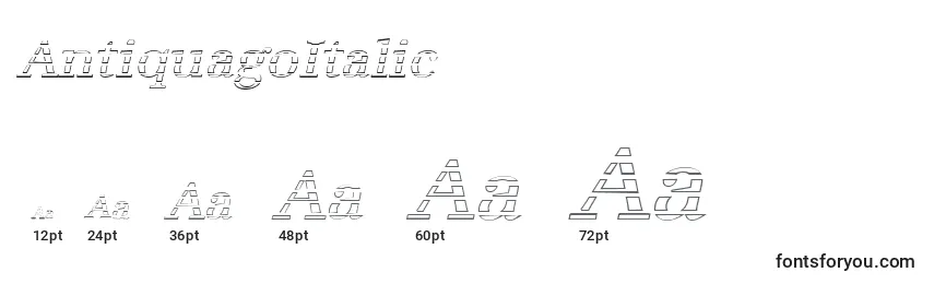 Размеры шрифта AntiquagoItalic