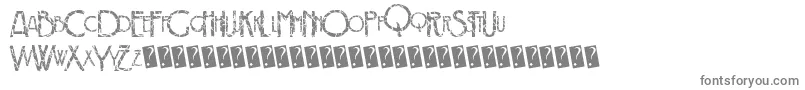 Crackdeco-fontti – harmaat kirjasimet valkoisella taustalla