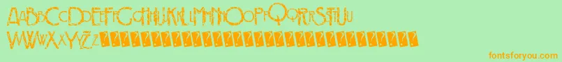 Crackdeco Font – Orange Fonts on Green Background