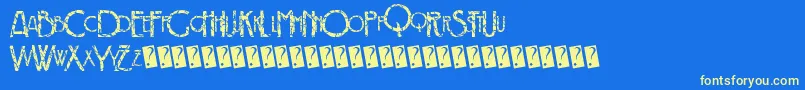 Crackdeco Font – Yellow Fonts on Blue Background