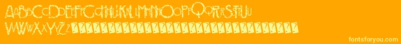 Crackdeco-Schriftart – Gelbe Schriften auf orangefarbenem Hintergrund