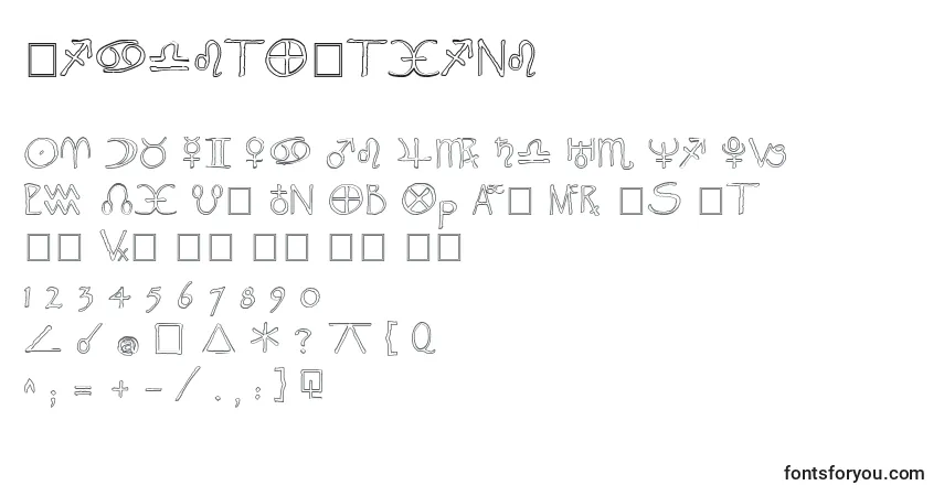 Czcionka WidgetOutline – alfabet, cyfry, specjalne znaki