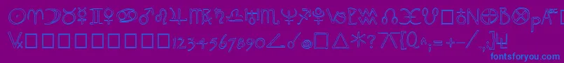 WidgetOutline Font – Blue Fonts on Purple Background
