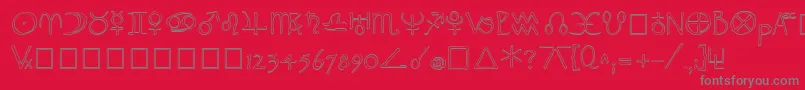 WidgetOutline Font – Gray Fonts on Red Background