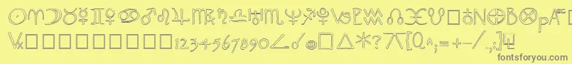 WidgetOutline-Schriftart – Graue Schriften auf gelbem Hintergrund