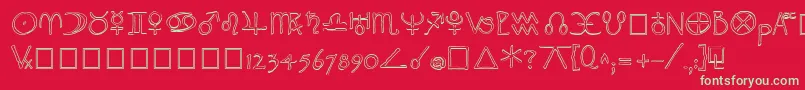 WidgetOutline Font – Green Fonts on Red Background