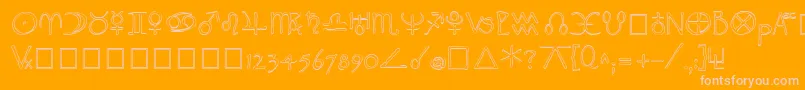 Fonte WidgetOutline – fontes rosa em um fundo laranja