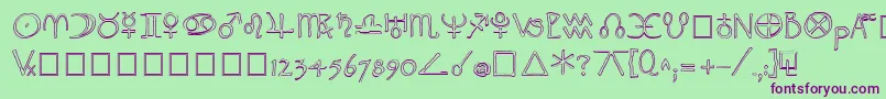 WidgetOutline Font – Purple Fonts on Green Background