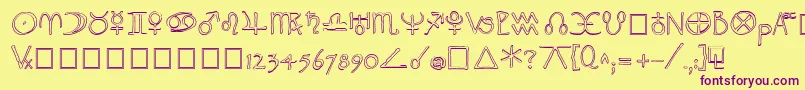 WidgetOutline Font – Purple Fonts on Yellow Background