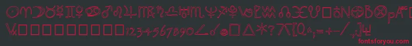 WidgetOutline Font – Red Fonts on Black Background