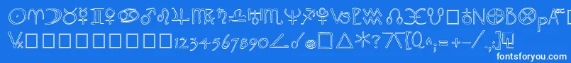 WidgetOutline-fontti – valkoiset fontit sinisellä taustalla