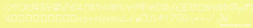 Fonte WidgetOutline – fontes brancas em um fundo amarelo