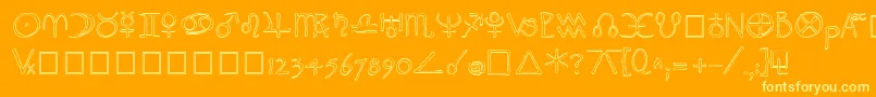 WidgetOutline Font – Yellow Fonts on Orange Background