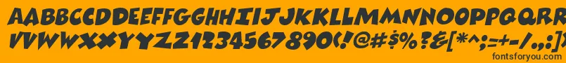 ComixheavyItalic Font – Black Fonts on Orange Background