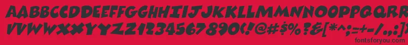 ComixheavyItalic Font – Black Fonts on Red Background