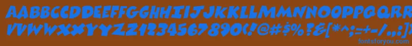 ComixheavyItalic Font – Blue Fonts on Brown Background