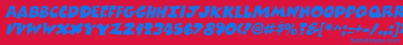 ComixheavyItalic Font – Blue Fonts on Red Background