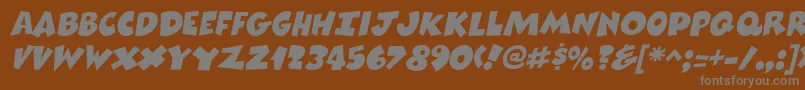 フォントComixheavyItalic – 茶色の背景に灰色の文字
