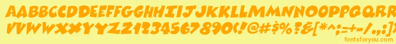 ComixheavyItalic Font – Orange Fonts on Yellow Background