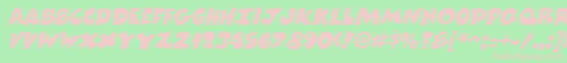 ComixheavyItalic Font – Pink Fonts on Green Background