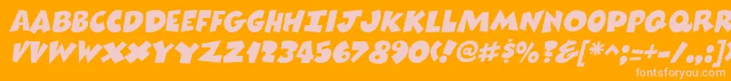ComixheavyItalic Font – Pink Fonts on Orange Background
