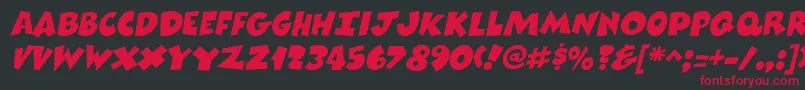 ComixheavyItalic Font – Red Fonts on Black Background