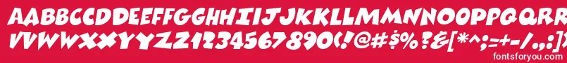 Шрифт ComixheavyItalic – белые шрифты на красном фоне