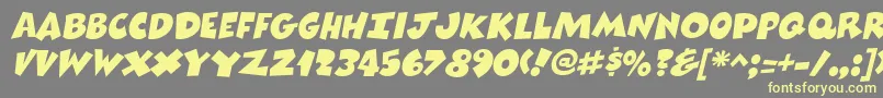 ComixheavyItalic Font – Yellow Fonts on Gray Background