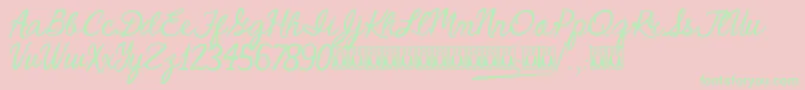 CrystalHeart Font – Green Fonts on Pink Background