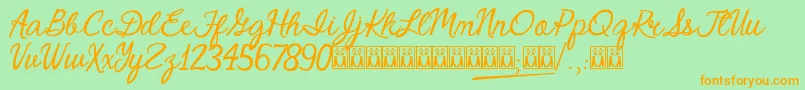 CrystalHeart Font – Orange Fonts on Green Background