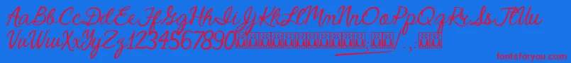 CrystalHeart Font – Red Fonts on Blue Background