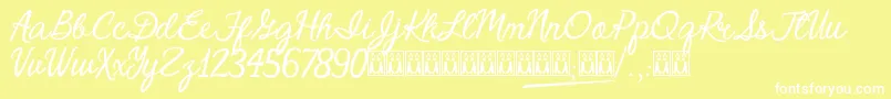 CrystalHeart Font – White Fonts on Yellow Background