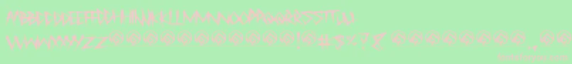 MyfuneralRegular Font – Pink Fonts on Green Background