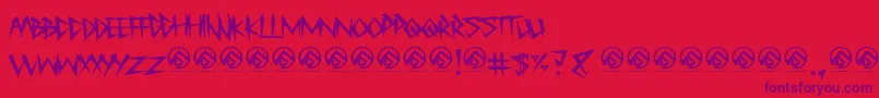 MyfuneralRegular Font – Purple Fonts on Red Background