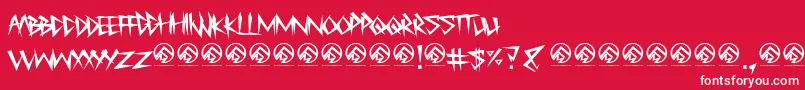 MyfuneralRegular Font – White Fonts on Red Background