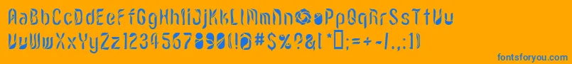 Lvdcr Font – Blue Fonts on Orange Background