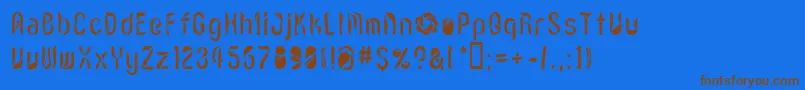 Lvdcr Font – Brown Fonts on Blue Background