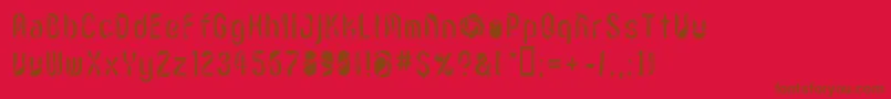 Lvdcr Font – Brown Fonts on Red Background