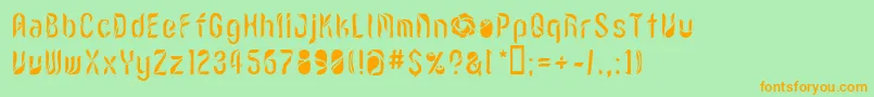 Lvdcr Font – Orange Fonts on Green Background