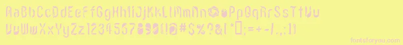 Lvdcr Font – Pink Fonts on Yellow Background