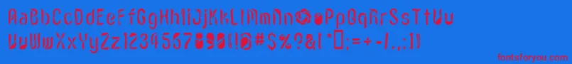 Lvdcr Font – Red Fonts on Blue Background