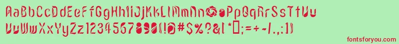 Fonte Lvdcr – fontes vermelhas em um fundo verde