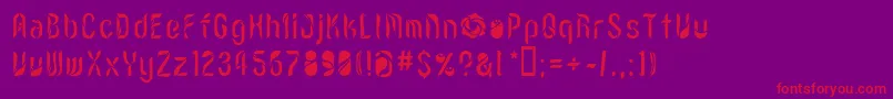 Lvdcr Font – Red Fonts on Purple Background