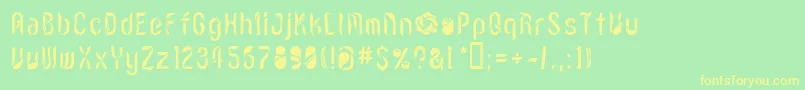 Lvdcr Font – Yellow Fonts on Green Background