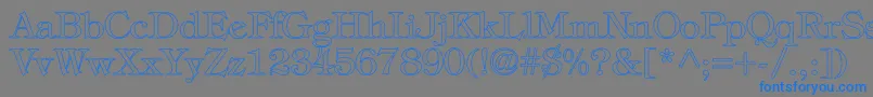 TiffanyNormalHollow Font – Blue Fonts on Gray Background