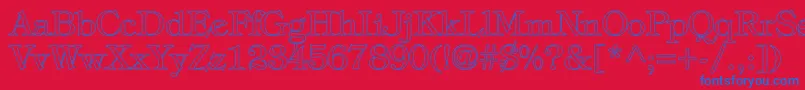 TiffanyNormalHollow Font – Blue Fonts on Red Background