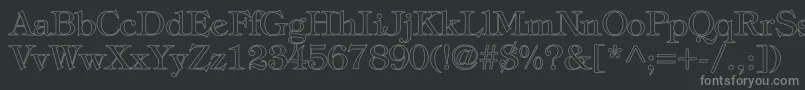 TiffanyNormalHollow Font – Gray Fonts on Black Background