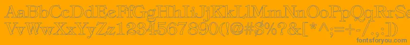 TiffanyNormalHollow Font – Gray Fonts on Orange Background